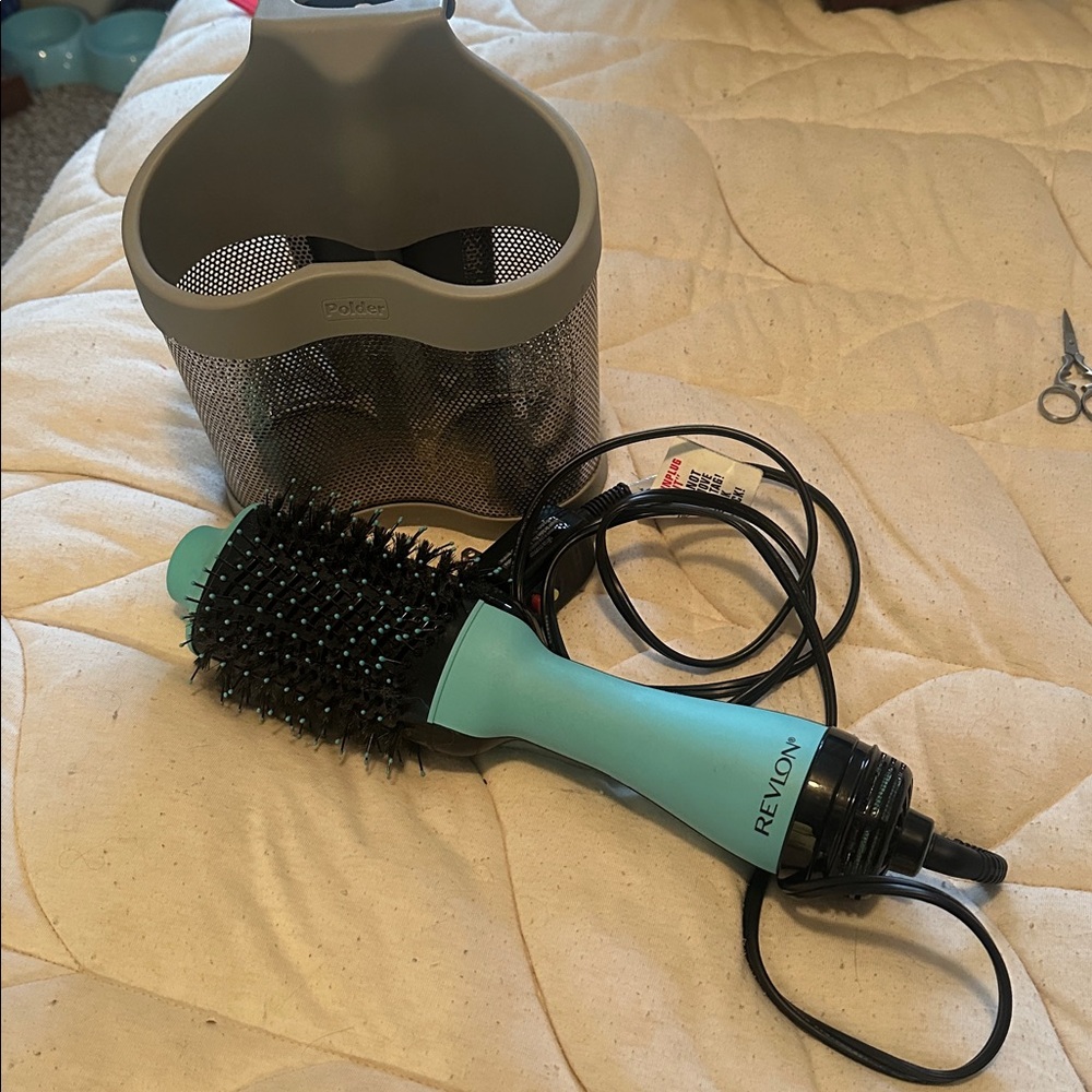 Revlon Blue Hair Dryer Brush & Holder!